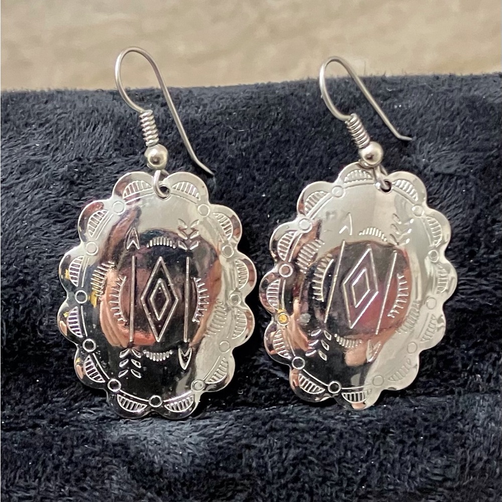 Vintage Silver Color Western Style Earrings
